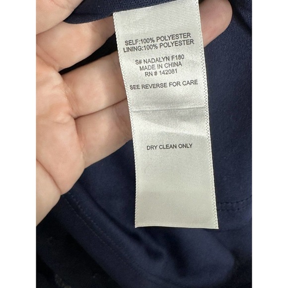 Altard State Navy Blue Polka Dot Chiffon Long Sleeve V Neck Dress Size Large New - Picture 6 of 9